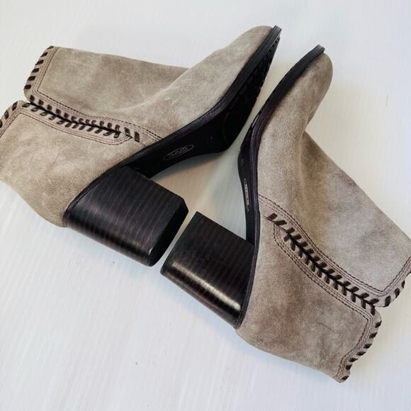 Sofft Wilton pietra grey stacked heeled bootie suede size 11 - Picture 6 of 9